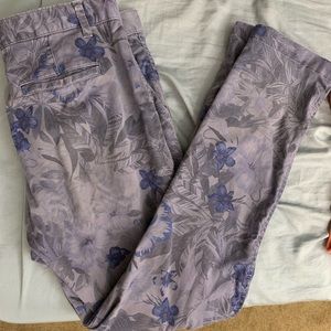gap girlfriend chinos pants floral blue